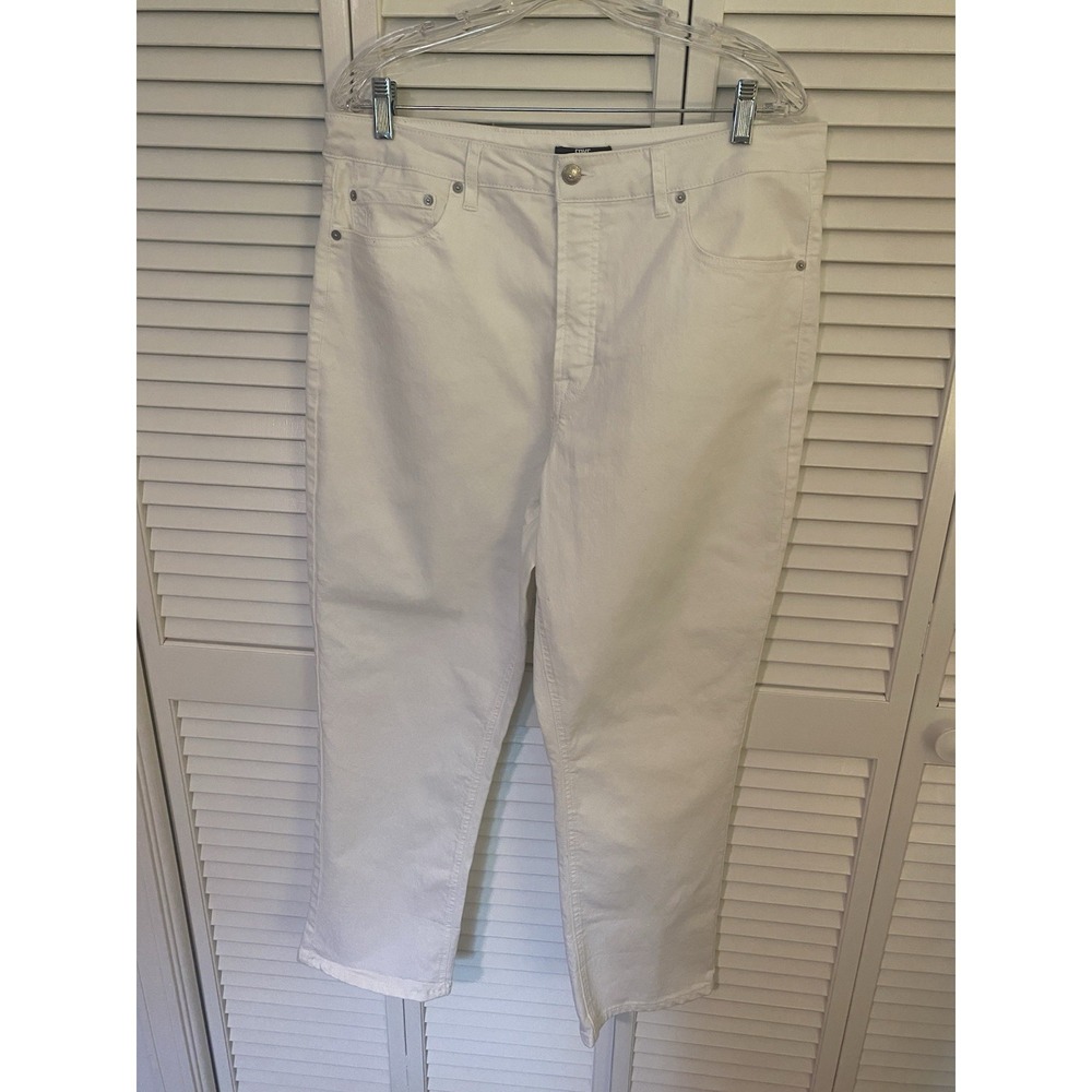 FRYE White Jeans Women's 14/32 High Rise Straight Leg Denim EUC Clean Aesthetic